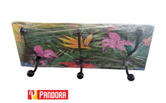 PERCHERO ESTAMPADO CON TRES HERRAJES NEGROS (04012)