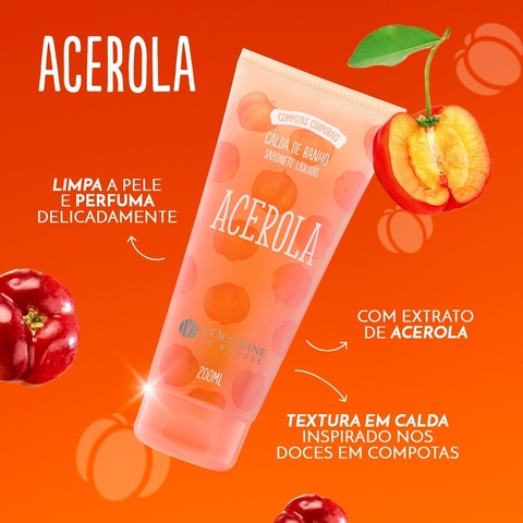 CALDA DE BANHO SABONETE LÍQUIDO ACEROLA 200ML | L'OCCITANE AU BRÉSIL