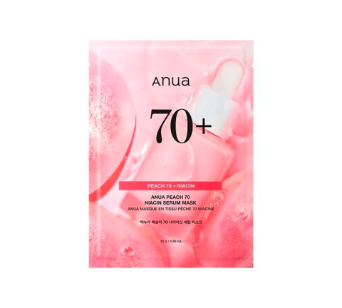 Máscara Facial Anua – Peach 70 Niacin Serum Mask 25ml 10 unidades