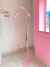 Luminária Arco MEIA LUA de Chão com Base ROSA 36W