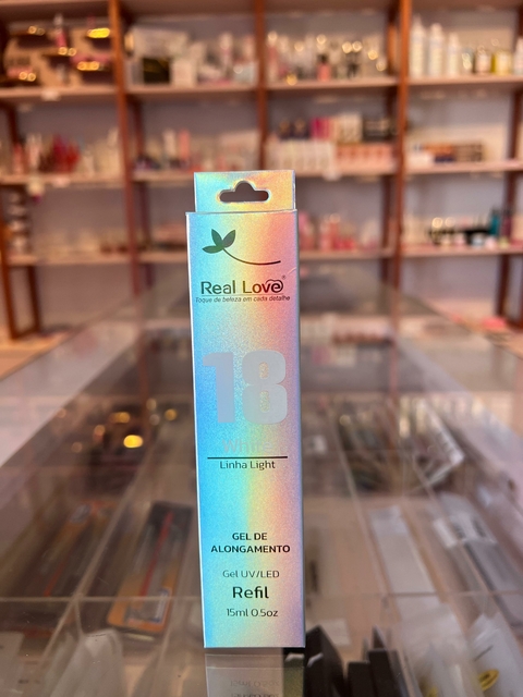 REFIL Gel de Alongamento Linha Light - 15ml Real Love - WHITE 18