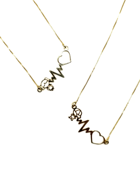 Colar menino(a), batimentos e coração - comprar online