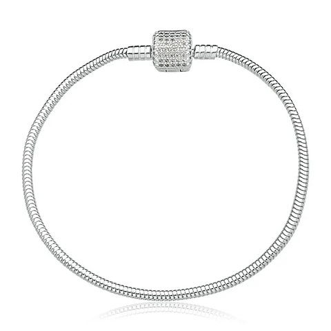 Pulseira fina de berloques tambor redondo cravejado - comprar online