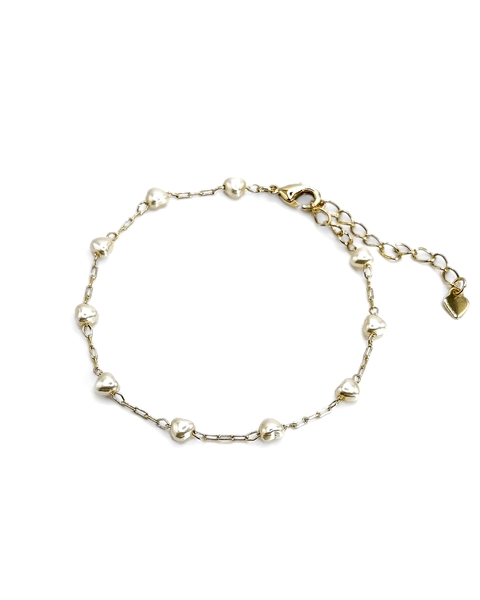 Pulseira corações de pérolas shell - comprar online