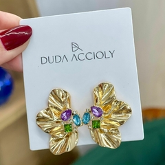 Brinco primavera dourado
