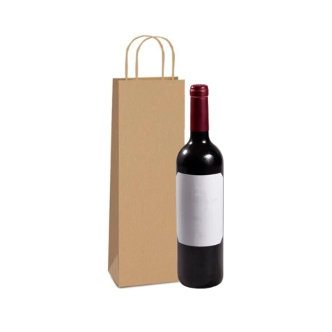 Sacola Kraft Natural Para Vinho | Pacote c/10 Unidades