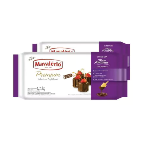 Cobertura Fracionada Chocolate Meio Amargo 1,01Kg Barra - Mavalério
