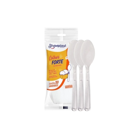 Colher Descartável Forte | Strawplast c/20