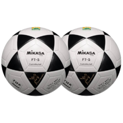 COMBO - Duas Bolas Oficiais de Futevôlei Mikasa FT-5 • Branca/Preta
