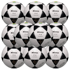 KIT - 10 Bolas Oficiais de Futevôlei • Mikasa FT-5 • Branca/Preta