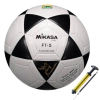Bola Oficial de Futevôlei • Mikasa FT-5 Branca/Preta + Bomba para Encher Bola