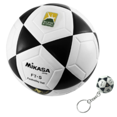 Bola Oficial de Futevôlei • Mikasa FT-5 Branca/Preta + Chaveiro Mikasa FT-5 - comprar online