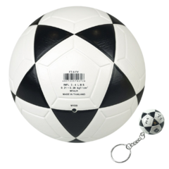 Bola Oficial de Futevôlei • Mikasa FT-5 Branca/Preta + Chaveiro Mikasa FT-5 - Brazuca Sports