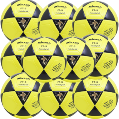 KIT - 10 Bolas Oficiais de Futevôlei • Mikasa FT-5 • Amarela/Preta - comprar online