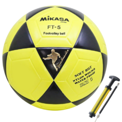 Bola Oficial de Futevôlei • Mikasa FT-5 Amarela/Preta + Bomba para Encher Bola na internet