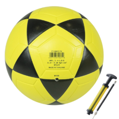 Bola Oficial de Futevôlei • Mikasa FT-5 Amarela/Preta + Bomba para Encher Bola - Brazuca Sports