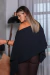 BLUSA CAPA PLUS SIZE COM CROPPED SEM ALÇA PRETA - MARIA FRANCIA - loja online