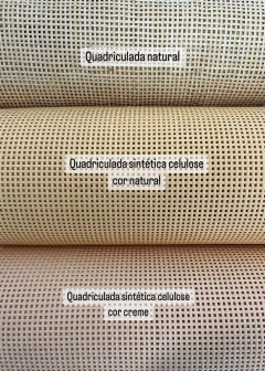 Palhinha Indiana Quadriculada Celulose cor Creme 80cm - Natural Palhas