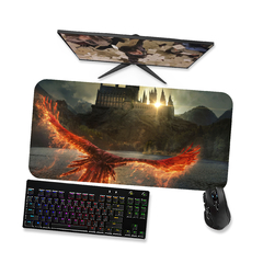 Imagem do Mouse Pad Harry Potter Hogwarts e Falkes 1 - Mousepad Gamer 90x40 80x40 60x40 70x30