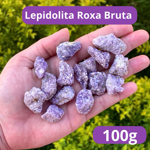100g de Lepidolita Roxa Pedra Cristal Natural Verdadeiro