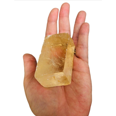 Calcita Ótica Amarela Pedra Bruta Natural Tamanho: EXG