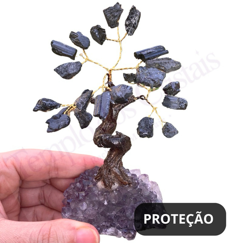 Árvores Realistas de Pedra Natural Turmalina Negra