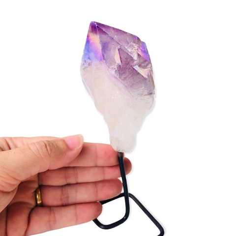 Ponta de Cristal Aura na base Tamanho:G