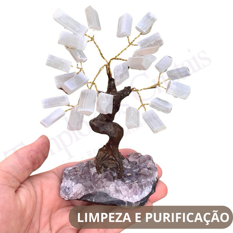 Árvore de Selenita Pedra Bruta Natural