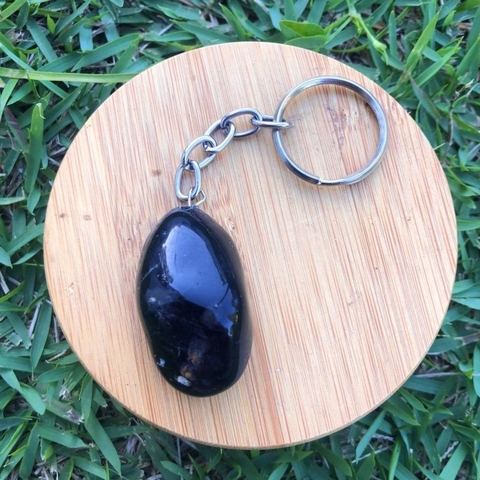 Chaveiro de Pedra Natural Cristal - Onix Rolada