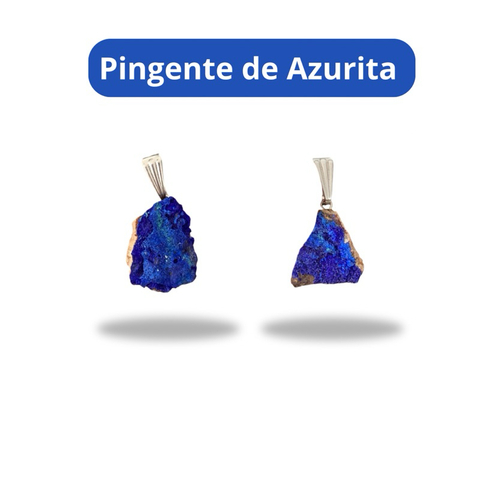 Pingente de Azurita Importada Pedra Natural Verdadeira
