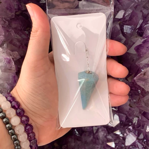 Pendulo de Trolita Cristal Pedra Natural - Radiestesia