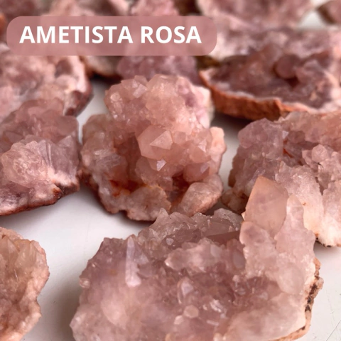 Drusa Ametista Rosa - Mini Drusinha RARIDADE