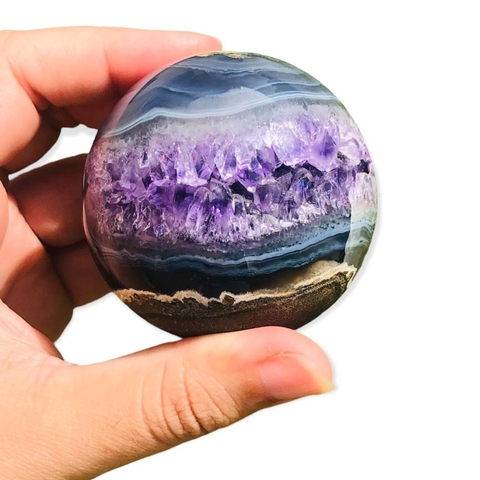 Esfera de Geodo de Ametista Extra com Arco-Íris