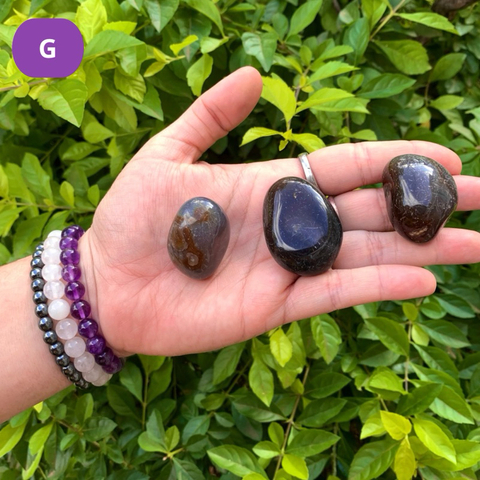 Ágata Pedra Cristal Natural Tonalidade Escura - G unidade