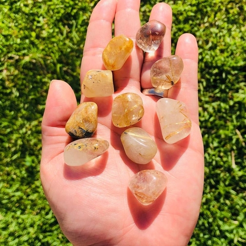 Quartzo Rutilado Cristal Pedra Natural - P