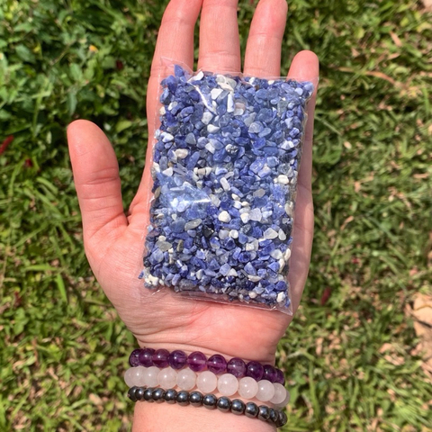 Sodalita em mini Cascalho - Saquinho de 100g
