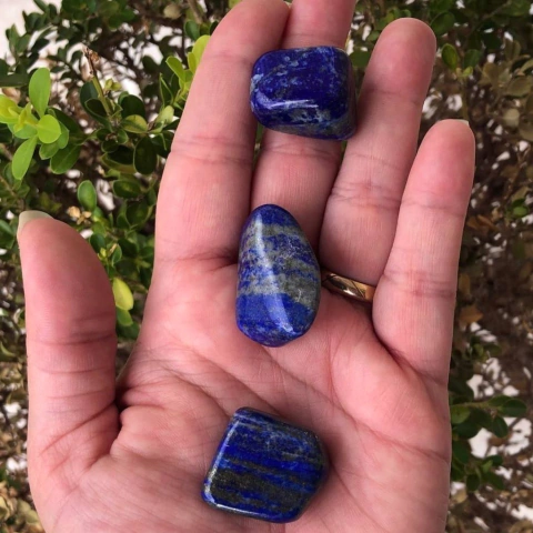 Lapis Lazuli Pedra Natural Cristal rolada - M (Unidade)