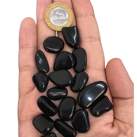 Obsidiana Negra Rolada Pedra Preta Natural - Mini (Unidade)