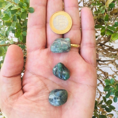 Esmeralda Pedra Natural Rolada - Tamanho P (Unidade)