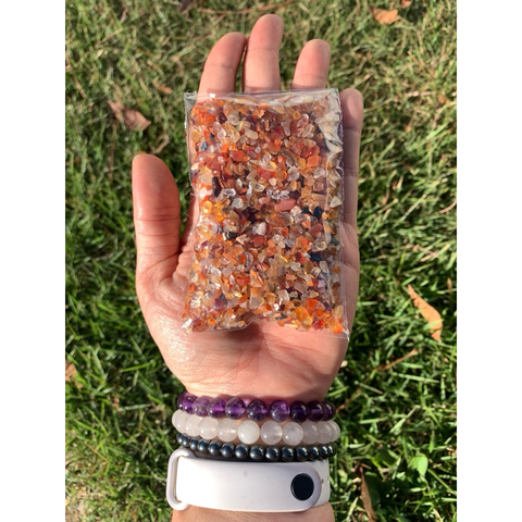 Ágata Cornalina em mini Cascalho - Saquinho de 100g