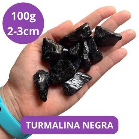 100g Turmalina Negra Rolada de 2 à 3cm