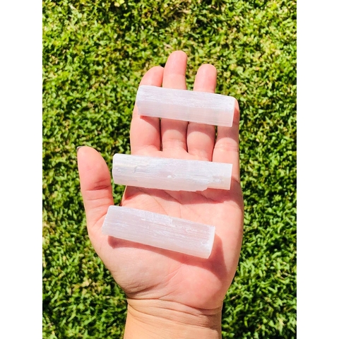 Selenita Bastão Bruta Pedra Natural - Cristal da Limpeza espiritual - M (Unidade)