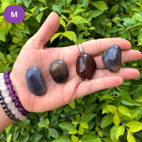 Ágata Pedra Cristal Natural Tonalidade Escura - M unidade