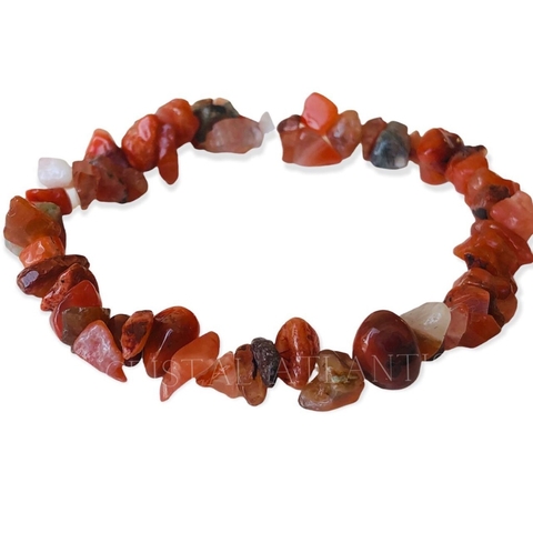 Pulseira de CORNALINA Cascalho de Pedras e Cristais