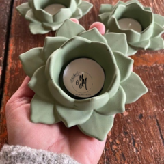 Porta vela flor de loto
