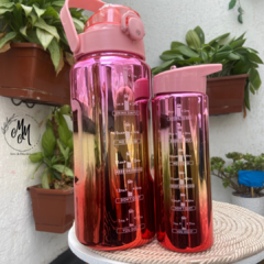 Termos motivacionales metalizados rosa x2