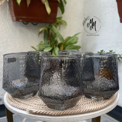 Vaso diamante corrugado de whisky en vidrio - tienda online