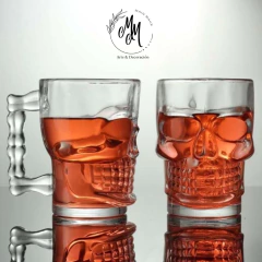 Vasos cerveceros calavera transparente
