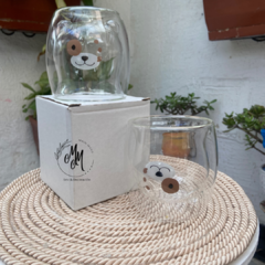 Vaso de oso doble vidrio - tienda online