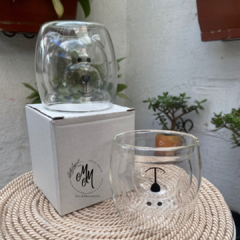 Vaso de oso doble vidrio